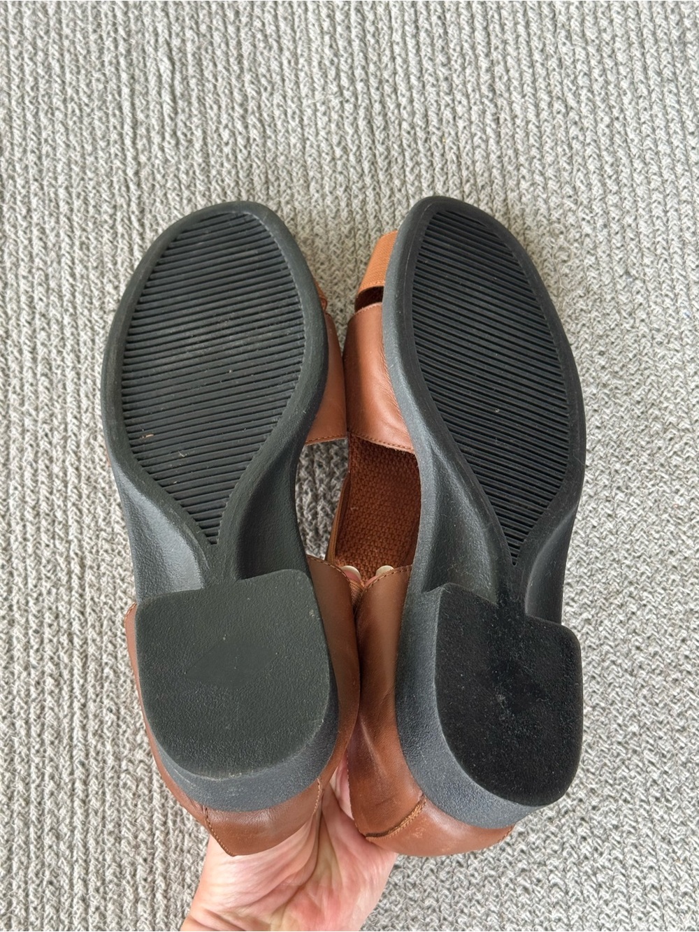 Vintage 90’s Fashion Bug Brown Leather Woven Slip On Flats Sandals Sz 10 - Picture 6 of 7